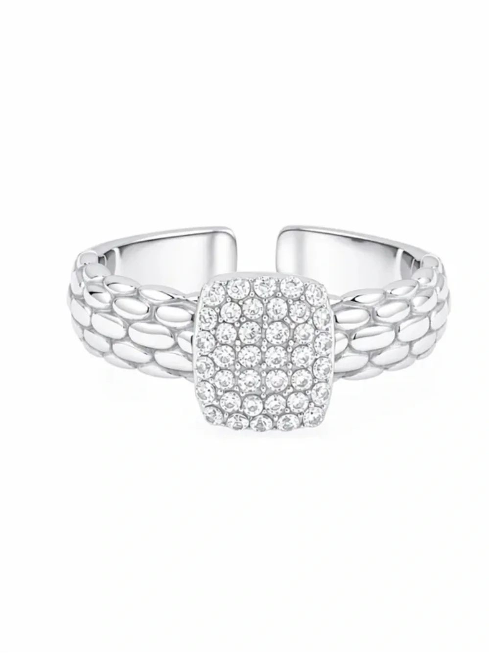 Pave Open Band Adjustable Ring NWT 18KT Gold Plated PVD Coated